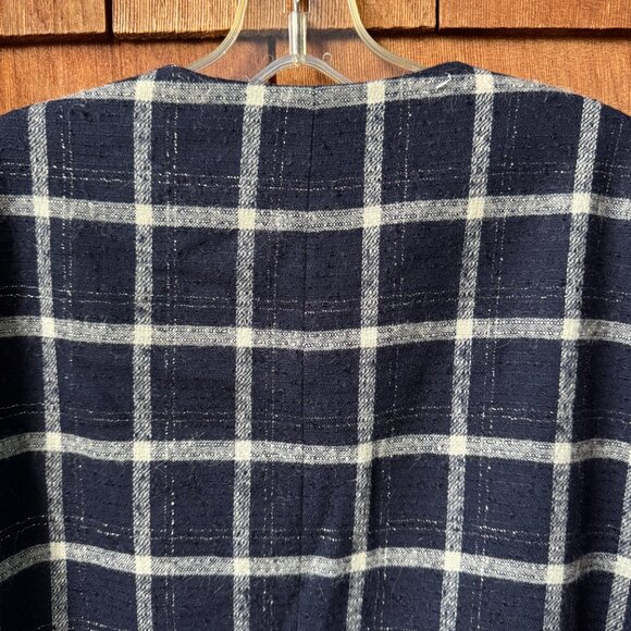 VTG Pendleton Blue Plaid Check Wool 80s Dark Academia USA Women's - Picture 11 of 15